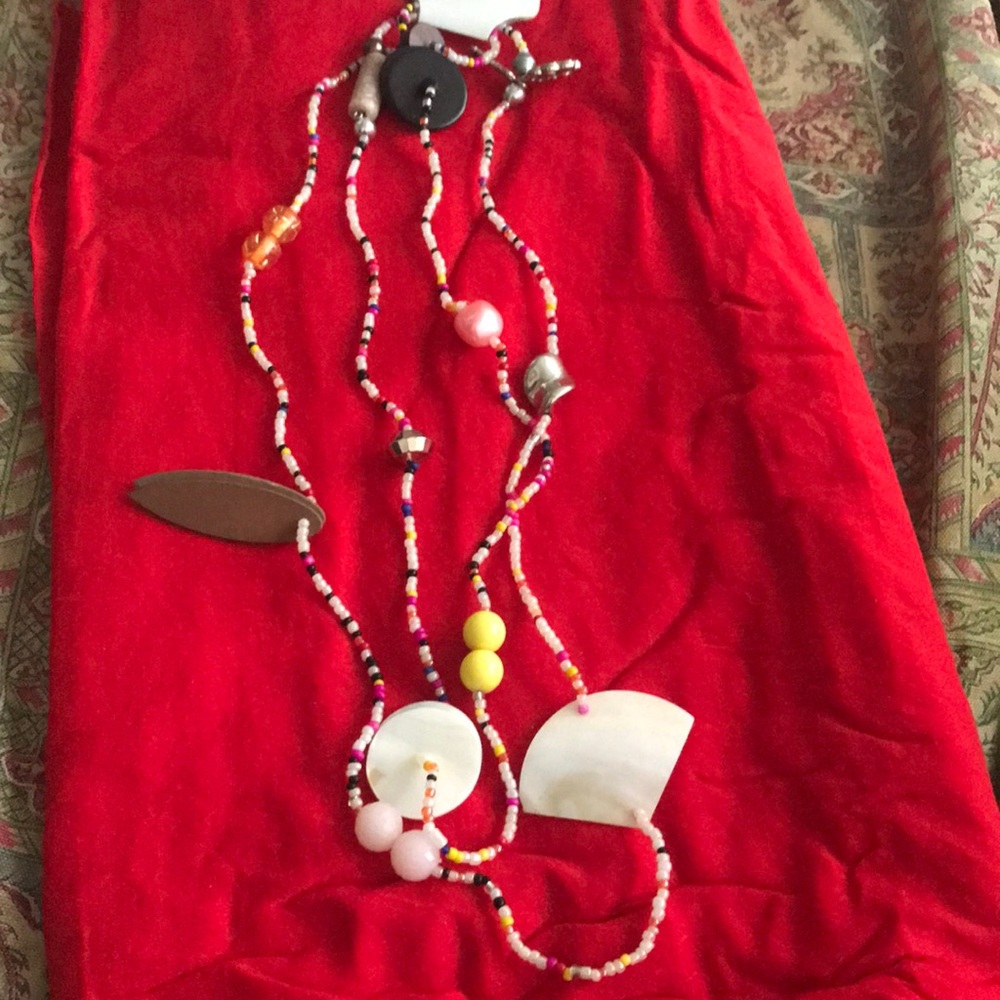 Boho chic beaded necklace new